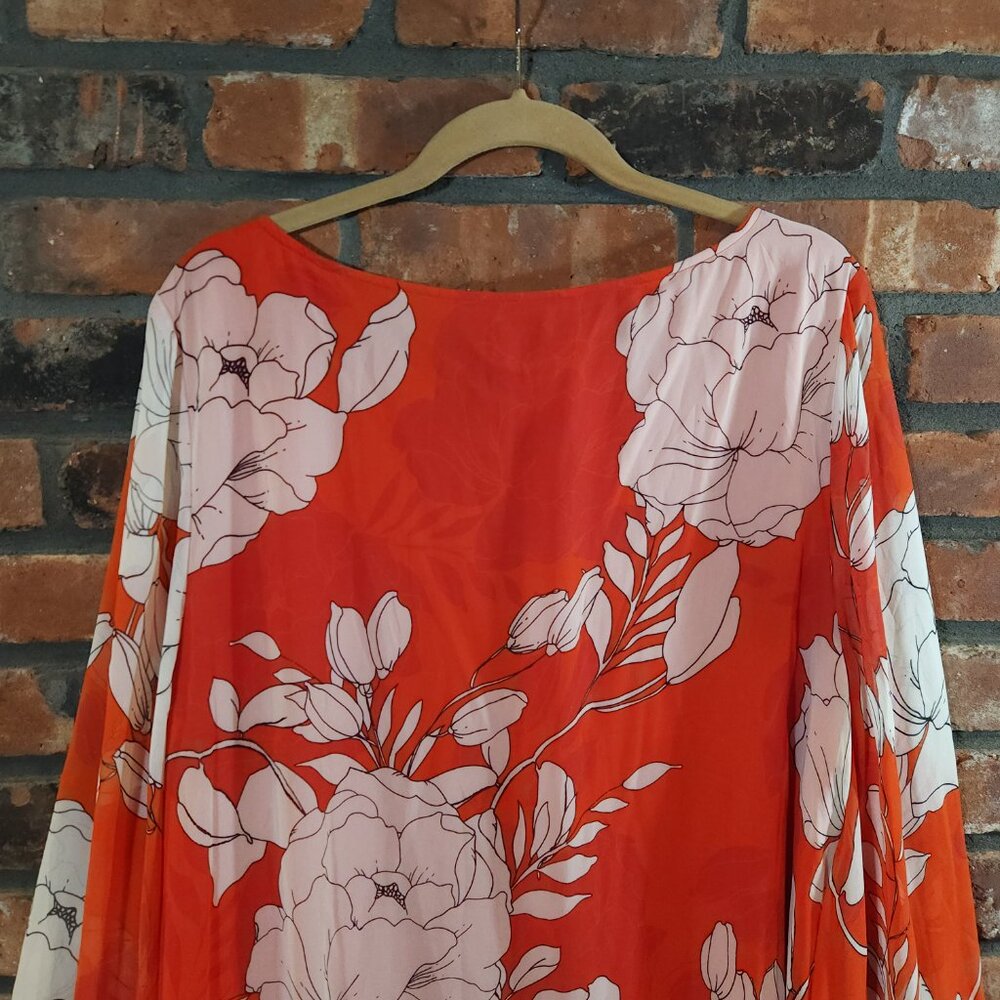 Chico's Contemporary Floral Chiffon Tunic Resortwear Beach Women's XL / 16 NWT - Picture 7 of 8